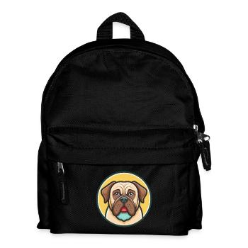 Assyrischer Mastiff, Hunderasse, Cartoon, Kawaii Clipart - Kinder Rucksack - Schwarz - Vorne