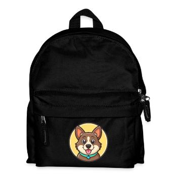 Kromfohrlander Race Chien Dessin animé Kawaii Clipart - Sac à dos Enfant - noir - Devant