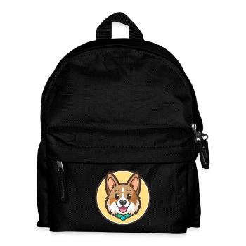 Norrbottenspets Chien Race Dessin animé Kawaii Clipart - Sac à dos Enfant - noir - Devant