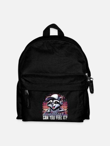 Wachbär DJ kannst du es fühlen Musik Geschenk - Kinder Rucksack - Schwarz