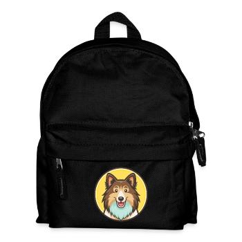 Shetland Sheepdog Hunderasse Cartoon Kawaii Clipart - Kinder Rucksack - Schwarz - Vorne