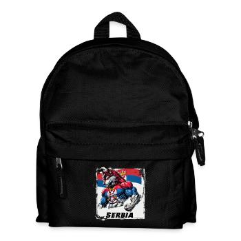 Motif du drapeau du loup de Serbie - Sac à dos Enfant - noir - Devant