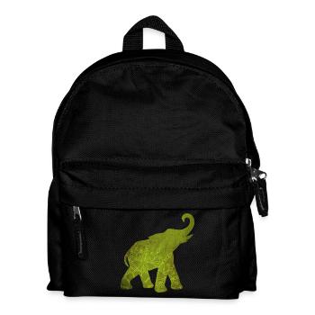 Yoga grün Elefant Muster Mediatation Indien om - Kinder Rucksack - Schwarz - Vorne