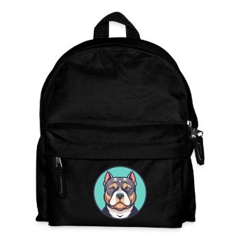 Amerikanische Bully Hunderasse Cartoon Kawaii Clipart - Kinder Rucksack - Schwarz - Vorne