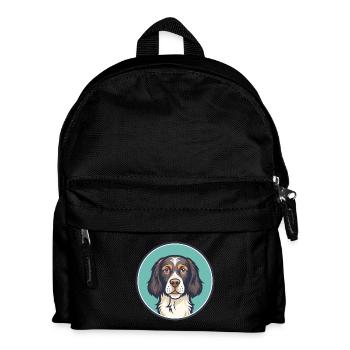 Auvergne Pointing Dog Rasse Cartoon Kawaii Clipart - Kinder Rucksack - Schwarz - Vorne
