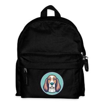 Basset Fauve De Bretagne Race De Chien Dessin Animé Kawaii - Sac à dos Enfant - noir - Devant