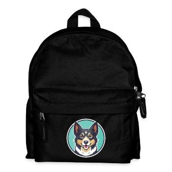 Bac Ha Chien Race Dessin animé Kawaii Clipart Animal Animal de compagnie - Sac à dos Enfant - noir - Devant