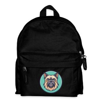 Belgische Griffon Hunderasse Cartoon Kawaii Clipart - Kinder Rucksack - Schwarz - Vorne