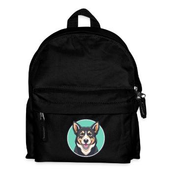 Black Tan Dog Breed Cartoon Kawaii Clipart Animal - Kids' Backpack - black - Front