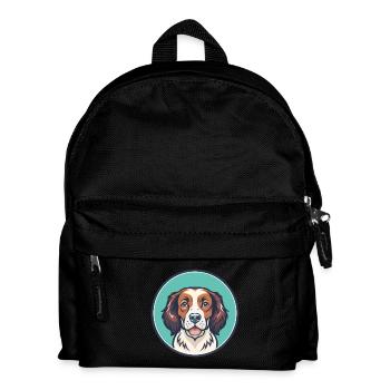 Bretagne Chien Race Coloré Dessin animé Kawaii Clipart - Sac à dos Enfant - noir - Devant