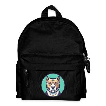 Bully Kutta Hunderasse Lustige Karikatur Kawaii Clipart - Kinder Rucksack - Schwarz - Vorne