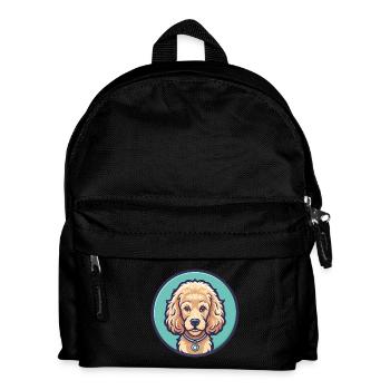 Corded Poodle Dog Breed Cartoon Kawaii Clipart Pet - Kids' Backpack - black - Front
