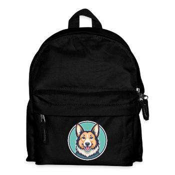Holländische Smoushond Hunderasse Cartoon Kawaii Clipart - Kinder Rucksack - Schwarz - Vorne