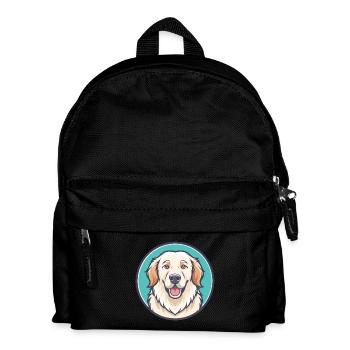 Great Pyrenees Dog Breed Cartoon Kawaii Clipart - Kids' Backpack - black - Front