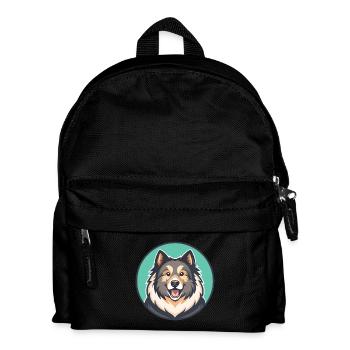 Chien de berger de l’Himalaya Chien Race Dessin animé Kawaii - Sac à dos Enfant - noir - Devant