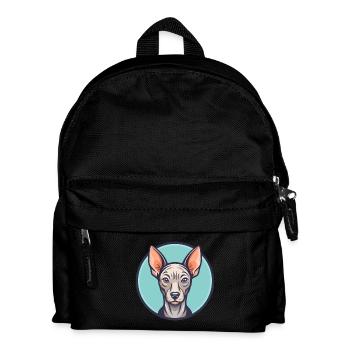 Inka haarlose Hunderasse Cartoon Kawaii Clipart Haustier - Kinder Rucksack - Schwarz - Vorne