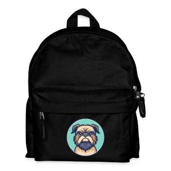 Griffon Bruxellois Hunderasse Karikatur Kawaii - Kinder Rucksack - Schwarz - Vorne