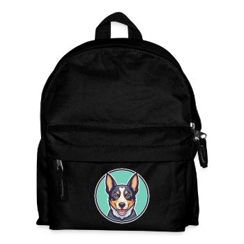 Halls Heeler Chien Race Dessin animé Kawaii Clipart Animal de compagnie - Sac à dos Enfant - noir - Devant