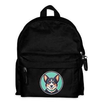 Jonangi Chien Race Dessin Animé Personnage Kawaii Clipart - Sac à dos Enfant - noir - Devant