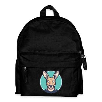 Kangourou Chien Race Dessin animé Kawaii Clipart - Sac à dos Enfant - noir - Devant