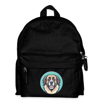 Leonberger Hund Rasse Cartoon Kawaii Clipart Tier - Kinder Rucksack - Schwarz - Vorne