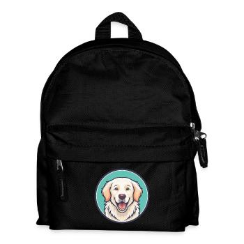 Kuvasz Hungarian Dog Breed Cartoon Kawaii Clipart - Kids' Backpack - black - Front