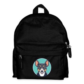 Majorca Ratter Dog Breed Cartoon Kawaii Clipart - Kids' Backpack - black - Front