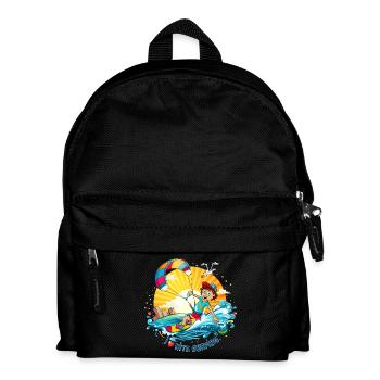 Illustration colorée d’un kitesurfeur - Sac à dos Enfant - noir - Devant