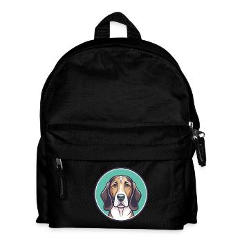 Norman Hound Dog Breed Cartoon Kawaii Clipart Pet - Kids' Backpack - black - Front