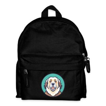 Pyrenäen-Sennenhund-Rasse Cartoon Kawaii Clipart - Kinder Rucksack - Schwarz - Vorne
