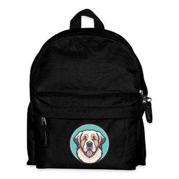 Pyrenäen-Mastiff-Hunderasse Karikatur Kawaii Clipart - Kinder Rucksack - Schwarz - Vorne
