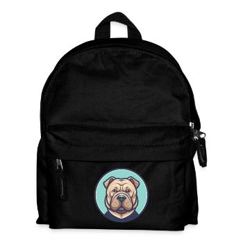 Shar Pei Dog Breed Colorful Cartoon Kawaii Clipart - Kids' Backpack - black - Front