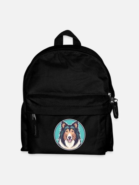 Rough Collie Hunderasse Cartoon Kawaii Clipart Haustier - Kinder Rucksack - Schwarz