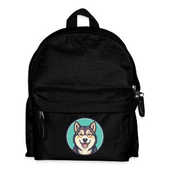 Sibérie occidentale Laïka race de chien drôle dessin animé Kawaii - Sac à dos Enfant - noir - Devant
