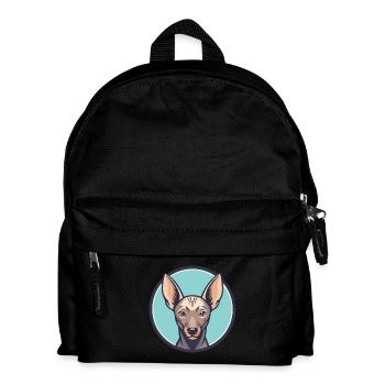 Xoloitzcuintle Hunderasse Cartoon Kawaii Clipart - Kinder Rucksack - Schwarz - Vorne