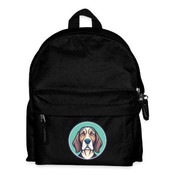 Chien de chasse yougoslave Race Dessin animé Kawaii Clipart - Sac à dos Enfant - noir - Devant