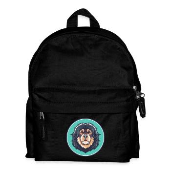 Tibetan Mastiff Dog Breed Cartoon Kawaii Clipart - Kids' Backpack - black - Front