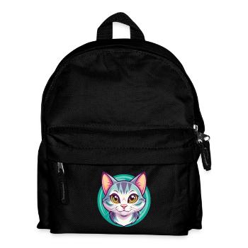 American Shorthair Cat Breed Cartoon Kawaii Animal - Kids' Backpack - black - Front