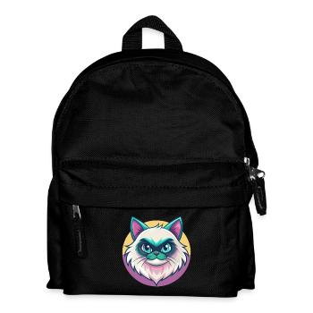 Himalayan Chat Race Dessin Animé Kawaii Animal Animal Pet - Sac à dos Enfant - noir - Devant