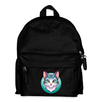 Chat domestique race dessin animé Kawaii Animal Pet - Sac à dos Enfant - noir - Devant