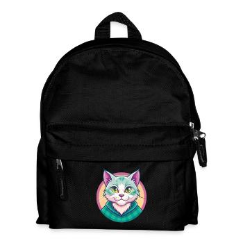 Chat droit écossais race dessin animé Kawaii Animal - Sac à dos Enfant - noir - Devant