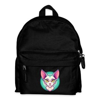 Orientalische Katzenrasse Karikatur Kawaii Tier Haustier - Kinder Rucksack - Schwarz - Vorne