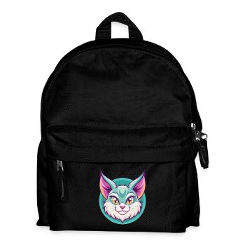 Pixie Bob Cat Breed Cartoon Kawaii Animal Pet - Kids' Backpack - black - Front