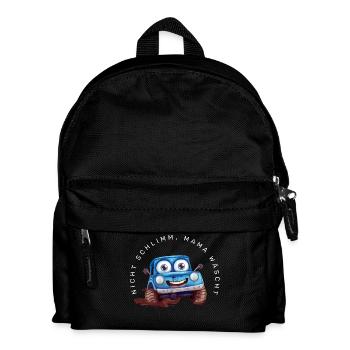 Nicht schlimm, Mama wäscht (Auto) - Kinder Rucksack - Schwarz - Vorne