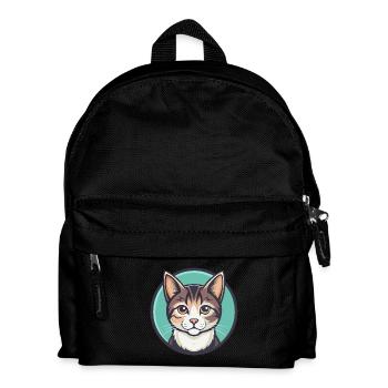 Chat domestique race dessin animé Kawaii Animal Pet - Sac à dos Enfant - noir - Devant