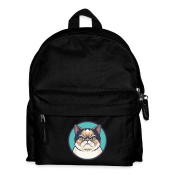 Exotische Kurzhaarkatze Rasse Cartoon Kawaii Tier - Kinder Rucksack - Schwarz - Vorne