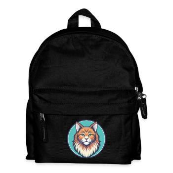 Gingembre Chat à poil long Race Dessin animé Kawaii Animal - Sac à dos Enfant - noir - Devant