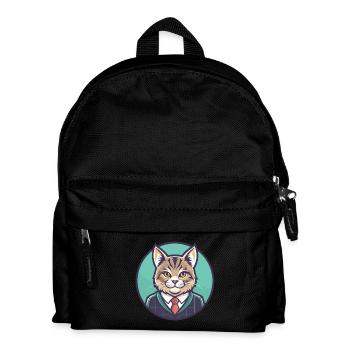 Chat droit écossais race dessin animé Kawaii Animal - Sac à dos Enfant - noir - Devant