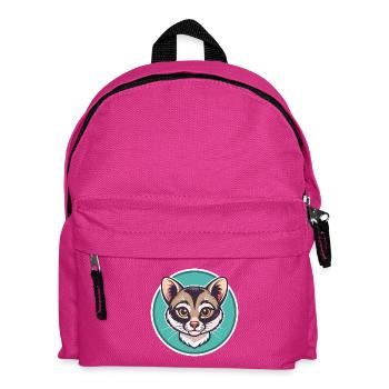 Amerikanische Ringschwanzkatzenrasse Karikatur Kawaii Tier - Kinder Rucksack - Fuchsia - Vorne