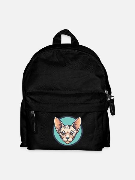 Don Sphynx Katzenrasse Cartoon Kawaii Tier Haustier - Kinder Rucksack - Schwarz